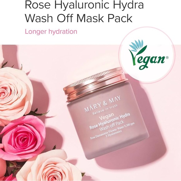 Mary&May Rose Hyaluronic Hydra Wash Off Pack Duo (125gx 2ea), New in Box - Picture 4 of 10